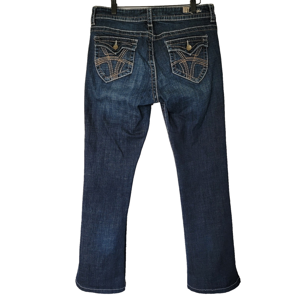 KUT Straight Leg Mid Rise Dark Thick Stitch Jeans Women 10 Western Casual Rodeo